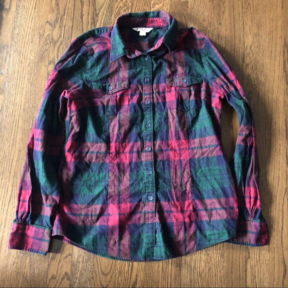 Brooks Brothers Red Fleece Plaid Top Large